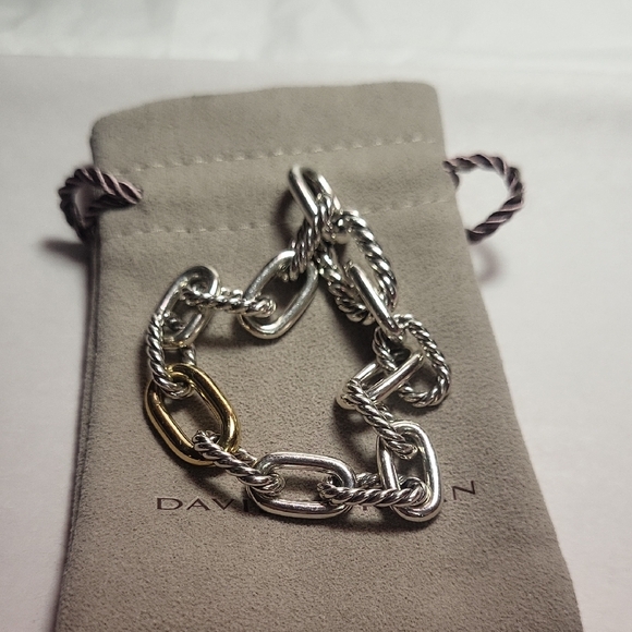 DY Madison Chain Sterling Silver and Gold Bracelet. #109 - Picture 13 of 14